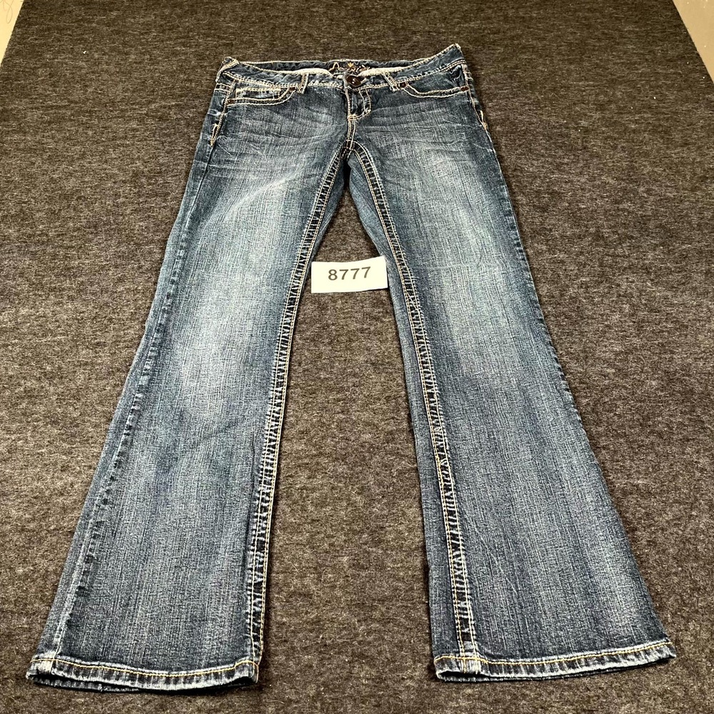 Premiere Jeans Womens 9/10 Blue Denim Cotton Stretch Medium Wash Bootcut Leg